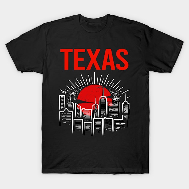 Red Moon Texas T-Shirt by flaskoverhand